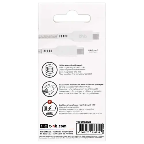 Câble USB-C/USB-C magnétique - Bleu photo du produit