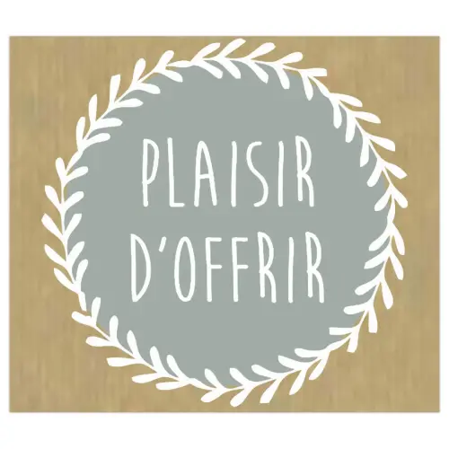 Rouleau de 500 étiquettes fantaisie "Plaisir d'Offrir" 4x3,5cm photo du produit