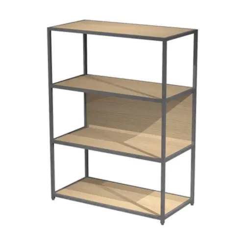 Bibliothéque filaire basse anthracite chêne monté photo du produit