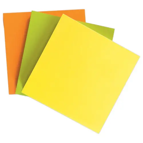 Bloc notes adh&eacute;sives 75 x 75 mm jaune fluo photo du produit