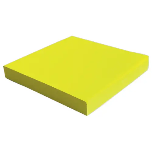 Bloc notes adh&eacute;sives 75 x 75 mm jaune fluo photo du produit