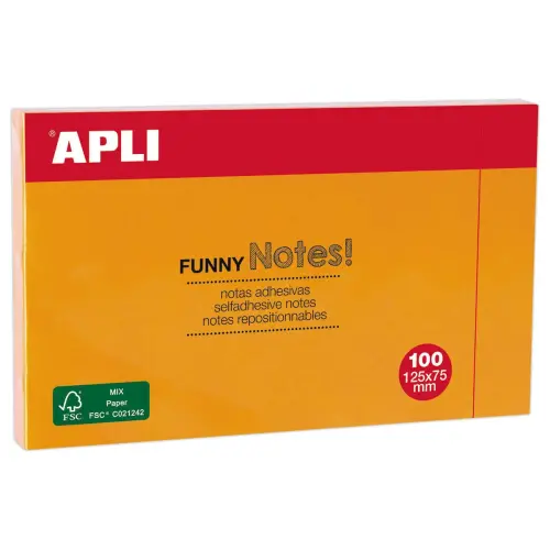 Bloc notes adh&eacute;sives 125 x 75 mm vert fluo photo du produit