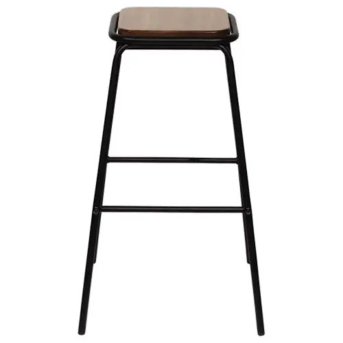 2 Tabourets OSLO bois/noir montés photo du produit