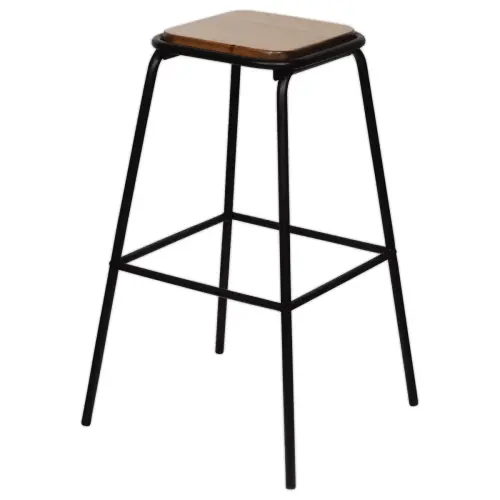 2 Tabourets OSLO bois/noir montés photo du produit