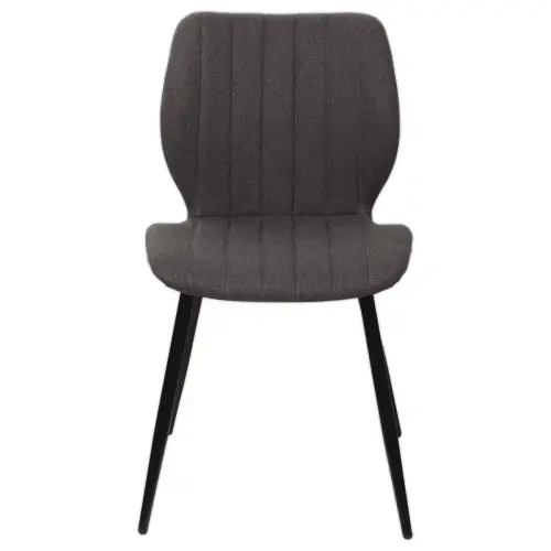 2 Chaises LINE pieds noirs assise anthracite photo du produit