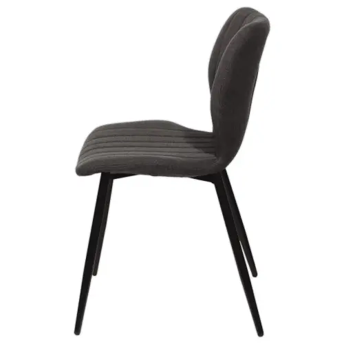 2 Chaises LINE pieds noirs assise anthracite photo du produit