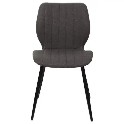 2 Chaises LINE pieds noirs assise anthracite montées photo du produit