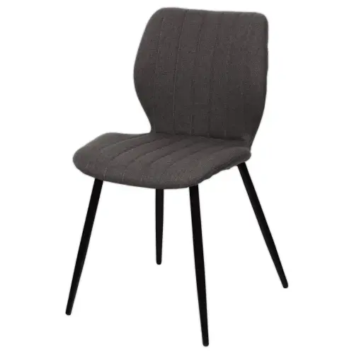 2 Chaises LINE pieds noirs assise anthracite montées photo du produit
