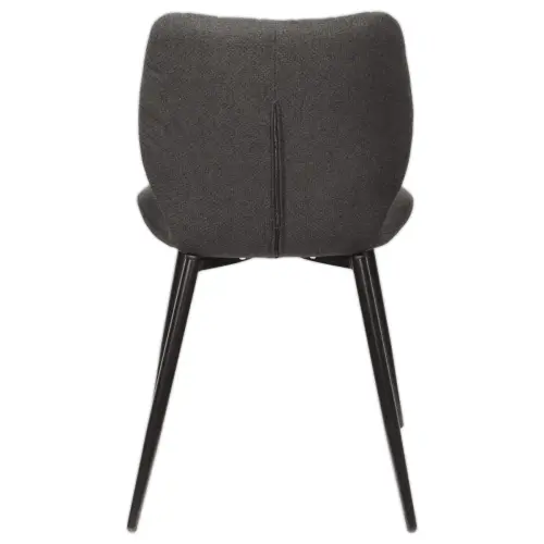 2 Chaises LINE pieds noirs assise anthracite montées photo du produit