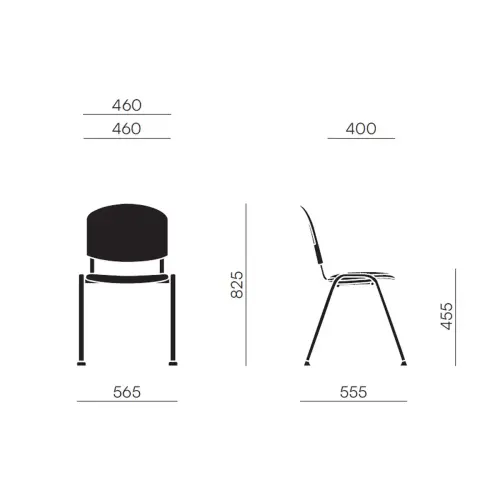 Chaise Iso plastique – Noir photo du produit