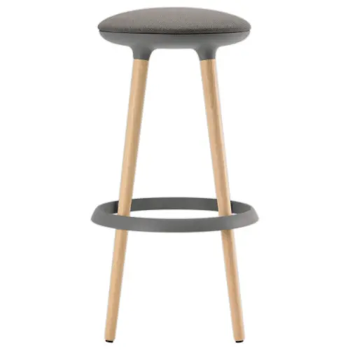 Tabouret haut tissu gris photo du produit