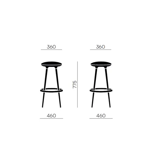 Tabouret haut tissu gris photo du produit