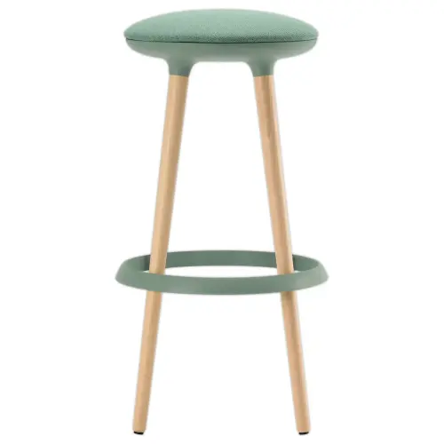 Tabouret haut tissu vert photo du produit