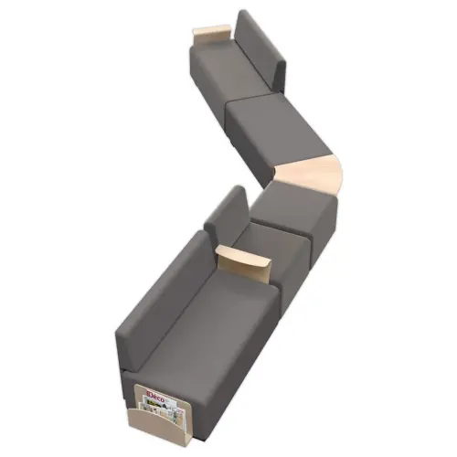 Banquette 2 places Hizia grise mont&eacute;e photo du produit