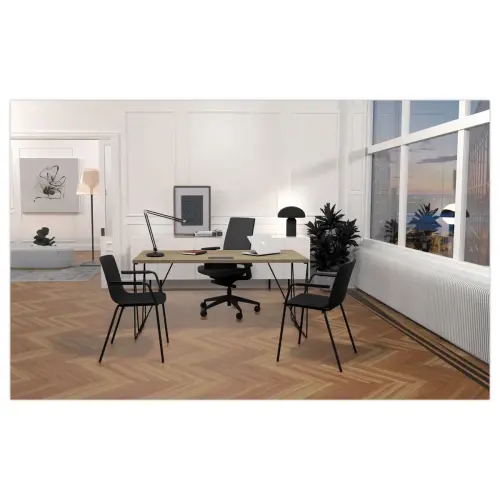 Bureau Beaunes L 160cm chene veine / noir photo du produit