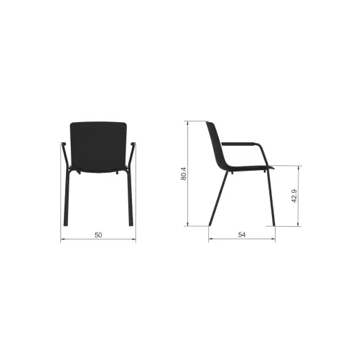 2 chaises 4 pieds acot polypropylene noire photo du produit