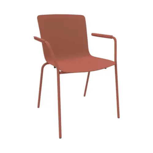 2 chaises 4 pieds acot polypropylene terracotta photo du produit