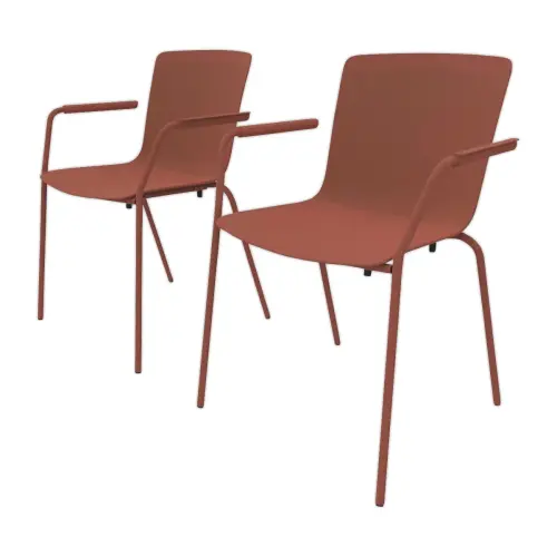 2 chaises 4 pieds acot polypropylene terracotta photo du produit