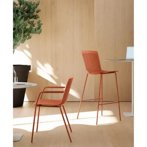 2 chaises 4 pieds acot polypropylene terracotta photo du produit