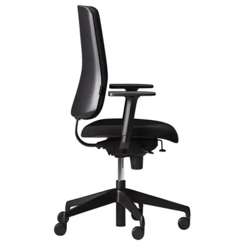 Siège ATILA tissu noir avec accotoirs monté photo du produit