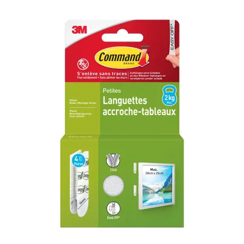 Languettes accroche-tableaux - Taille S - Blanc - Command photo du produit