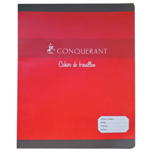Cahier agraf&eacute; Conquerant 56g, 17x22 cm, Sey&egrave;s,48 pages photo du produit