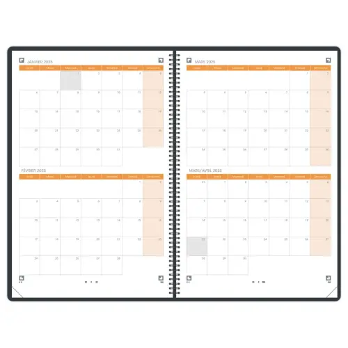 Agenda Oxford International A4 160p 1 sem/2 pages 2025-2026 - Noir photo du produit