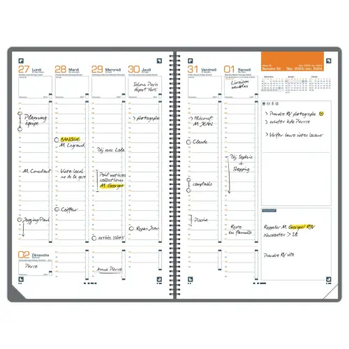 Agenda Oxford International A4 160p 1 sem/2 pages 2027 - Noir photo du produit