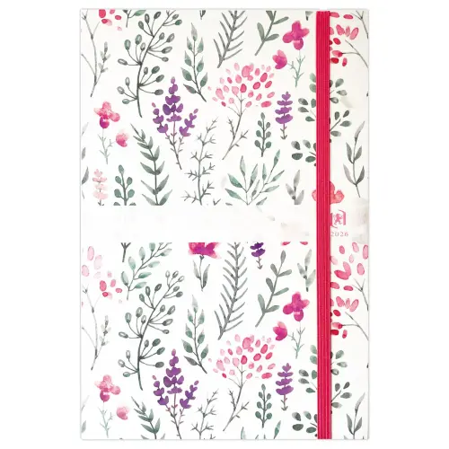 Agenda Oxford Flowers 16x24 128 pages 1 sem/2 pages 2026 - Rose photo du produit