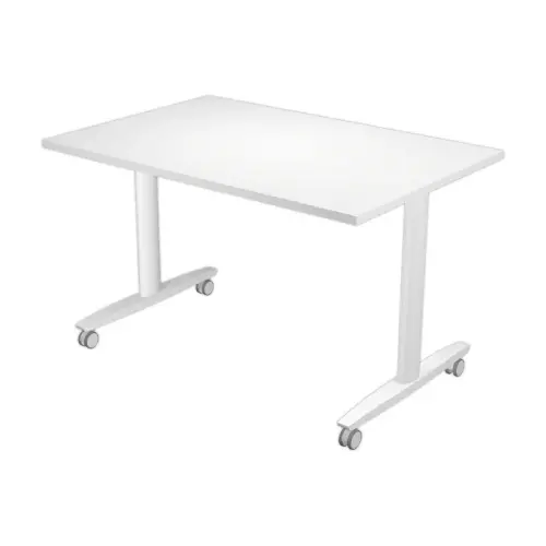 Table rabattable sur roulettes 120x80 cm blc/blc photo du produit