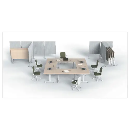 Table basculante sur roulettes 120x80x74,1 cm ch&ecirc;ne blanc photo du produit