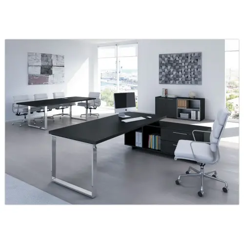 Bureau direction sur crédence et pied cadre métal photo du produit