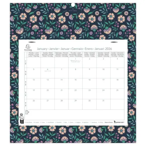 Calendrier mensuel sur plaque 27,5 cm x 30,5 cm EASYCAL - Mini labo photo du produit