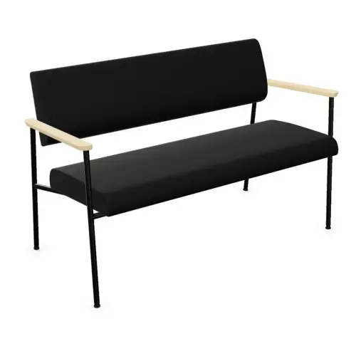 Sofa 2 places noir photo du produit
