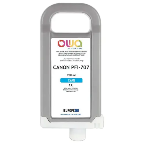 Cartouche B45688OW OWA pour traceurs compat CANON PFI-707 700ml-Cyan photo du produit