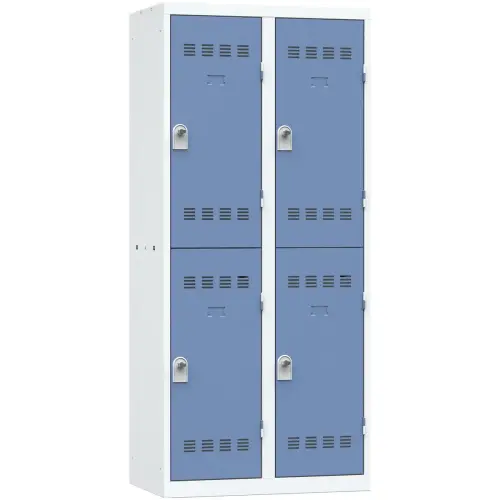 Vestiaire multicases 2 colonne de 2 cases H.180 x L.80cm gris/bleu photo du produit