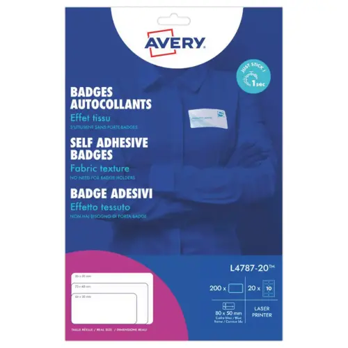 200 Badges adh&eacute;sifs textile imprimables 8 x 5 cm photo du produit