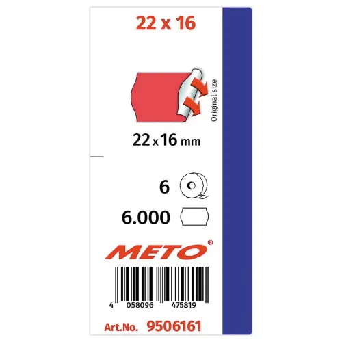 6 Rouleaux de 1000 &eacute;tiquettes 22x16mm permanent - Rouge photo du produit