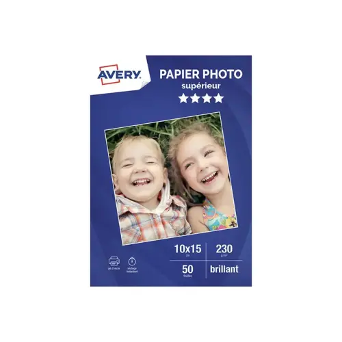50 Feuilles de papier photo brillant 10 x15 cm 230 g/m² jet d'encre photo du produit