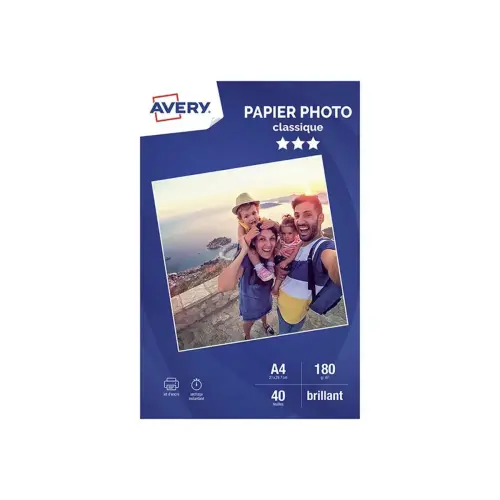 40 Feuilles de papier photo brillant A4 180 g/m² jet d'encre photo du produit