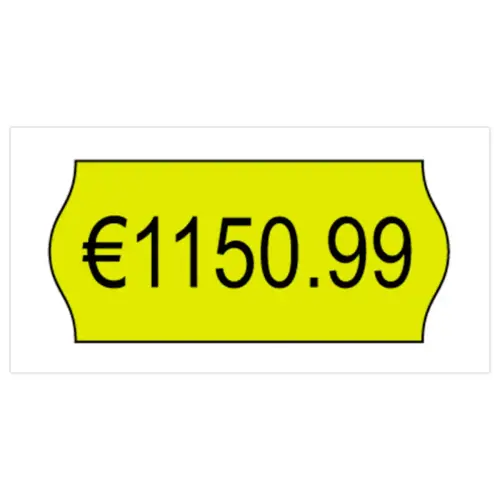 10 Rouleaux de 1500 étiquettes perm 26x12mm jaunes pour pince 1 ligne photo du produit