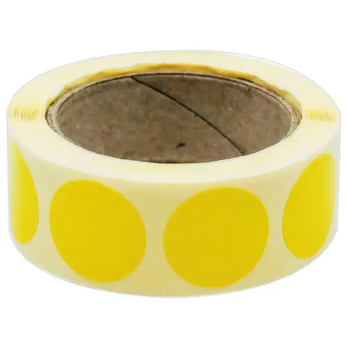 10 Rouleaux de 500 pastilles Ø 20mm jaune enlevables photo du produit