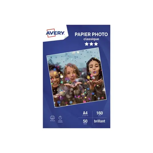 50 Feuilles de papier photo brillant A4 160 g/m² jet d'encre photo du produit