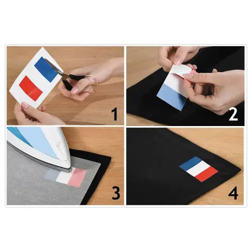 4 Feuilles transfert textile noir ou fonc&eacute; A4 jet d'encre photo du produit