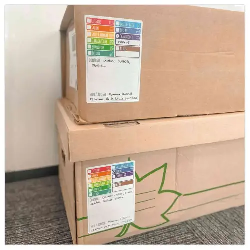 5 éTui de 60 étiquettes déménagement 9,9x 13,9 cm multicolore photo du produit