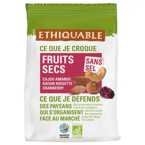 Sachet de noix de cajou, amande, raisin, noisette, cranberry - 100g photo du produit