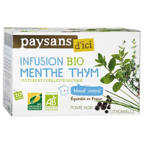 20 Infusion Menthe Thym Massif Central - 20 sachets photo du produit