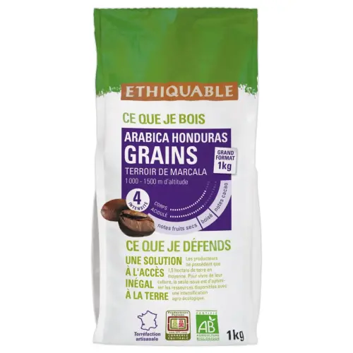Café ETHIQUABLE grains Honduras - 1 kg photo du produit