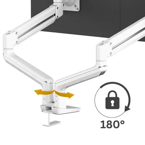 Bras porte-&eacute;cran Top Mount Tallo - Double - Blanc - Fellowes photo du produit