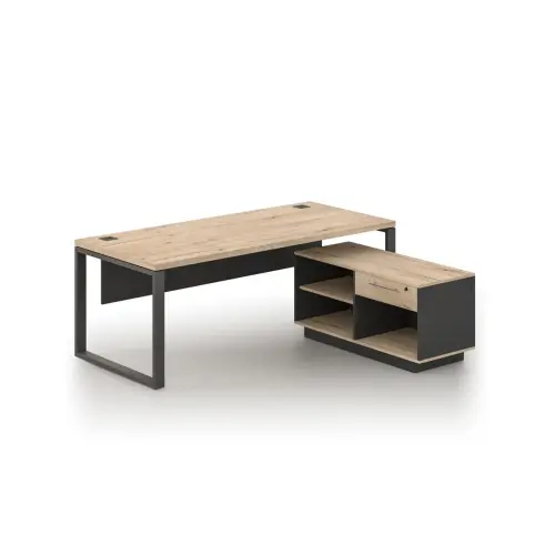 Bureau Milan - L180 - Crédence - Métal et chêne photo du produit